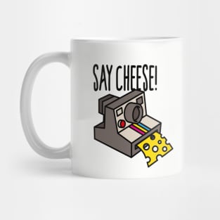 Say cheese Hipster funny instant camera cartoon vintage camera Mug